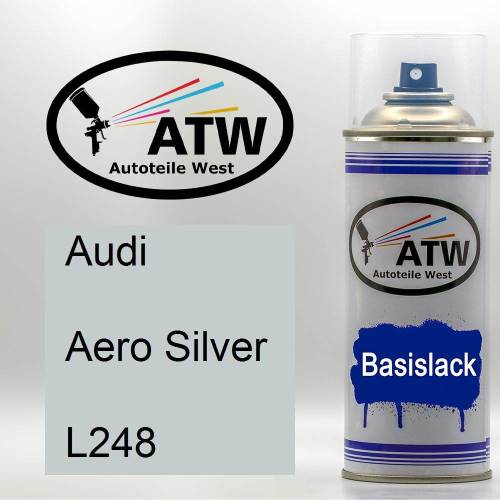 Audi, Aero Silver, L248: 400ml Sprühdose, von ATW Autoteile West.